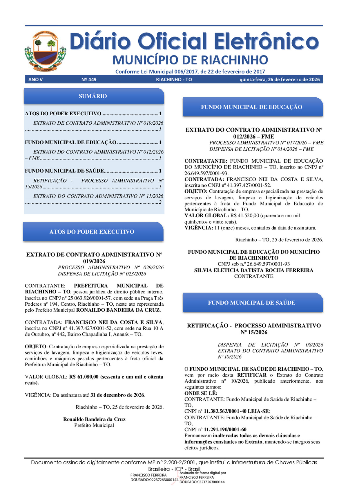 Diário Oficial - Edição 449