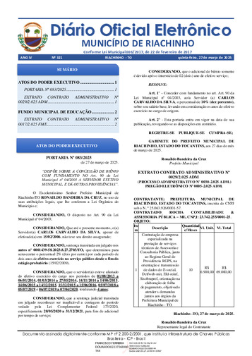Diário Oficial - Edição 321
