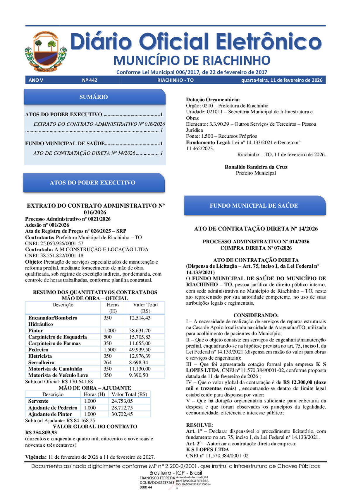 Diário Oficial - Edição 442