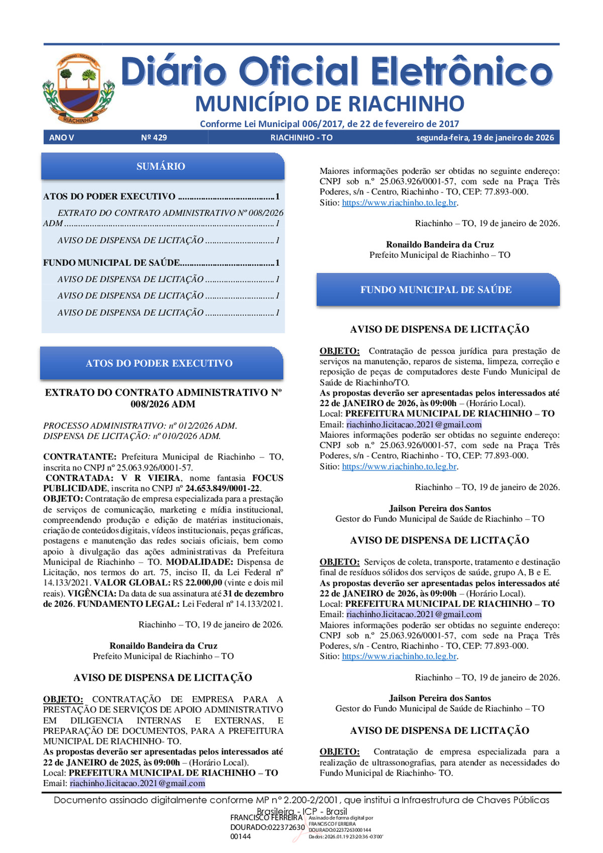 Diário Oficial - Edição 429