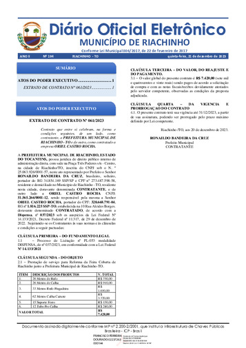 Diário Oficial - Edição 194