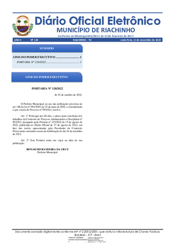 Diário Oficial - Edição 129