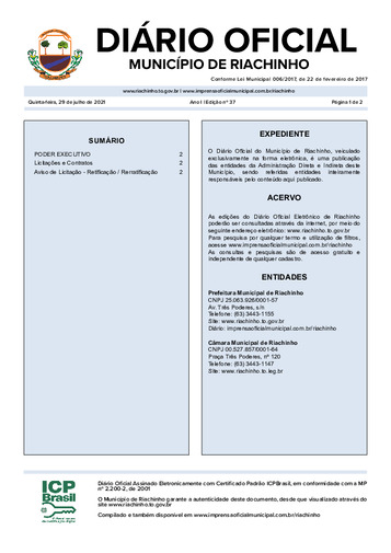 Diário Oficial - Edição 037/2021