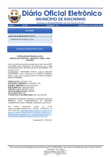 Diário Oficial - Edição 220