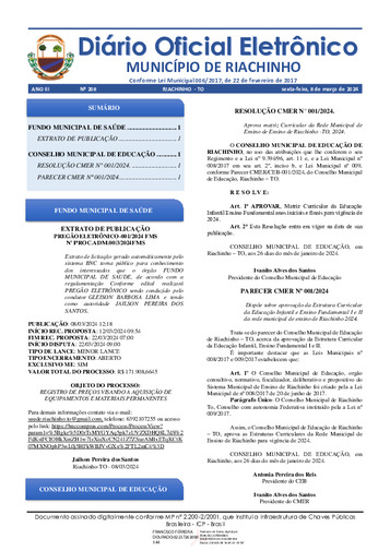 Diário Oficial - Edição 208