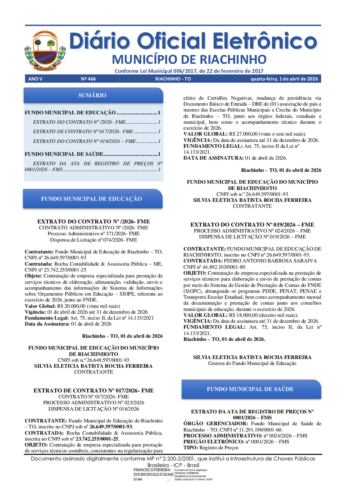 Diário Oficial N° 466