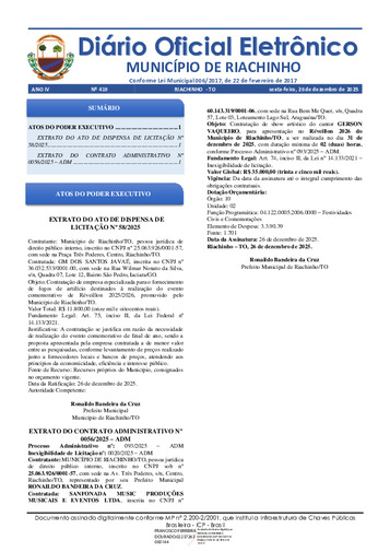 Diário Oficial - Edição 419