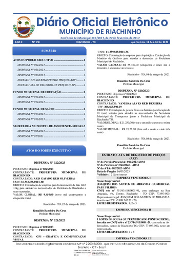 Diário Oficial - Edição 159