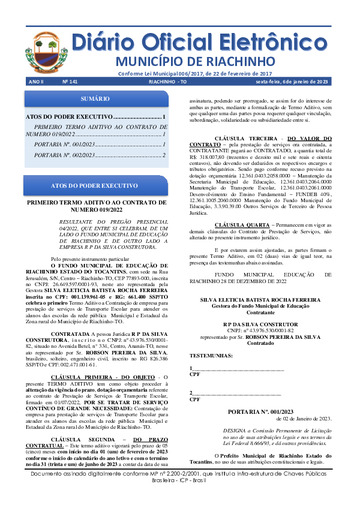 Diário Oficial - Edição 141