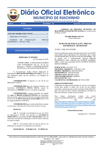 Diário Oficial - Edição 313