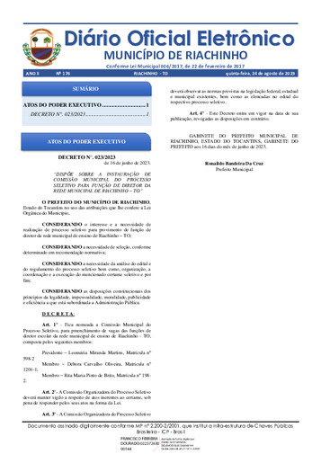 Diário Oficial - Edição 176