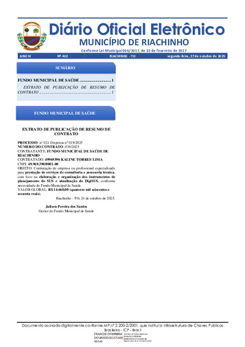 Diário Oficial - Edição 402