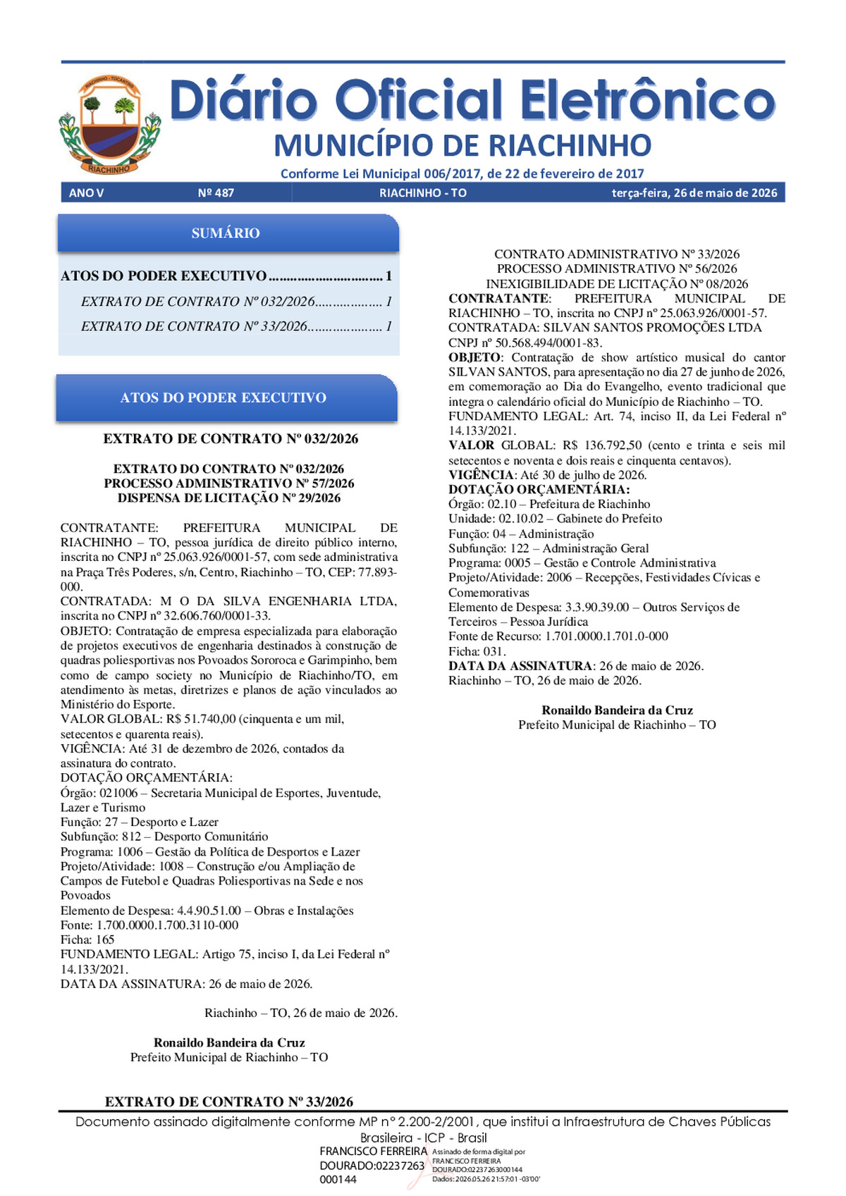 Diário Oficial N° 487