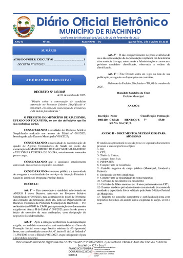 Diário Oficial - Edição 391