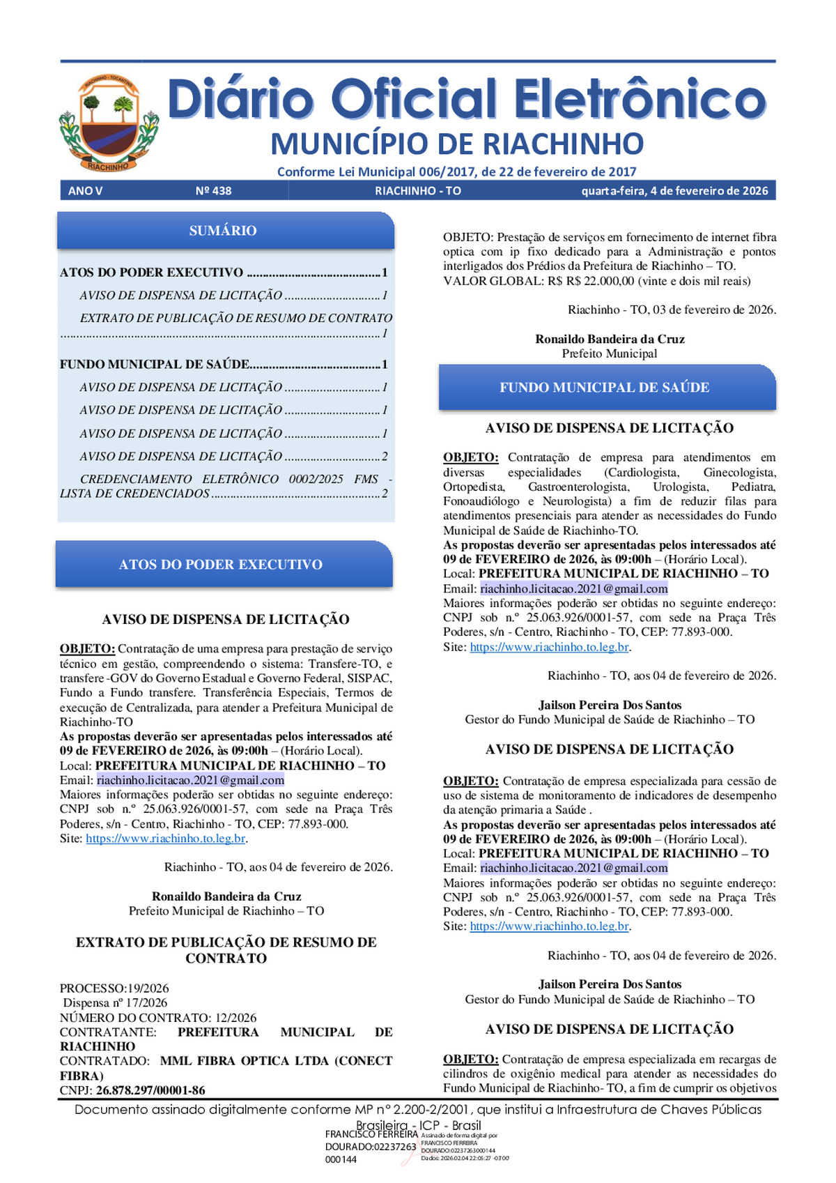 Diário Oficial - Edição 438