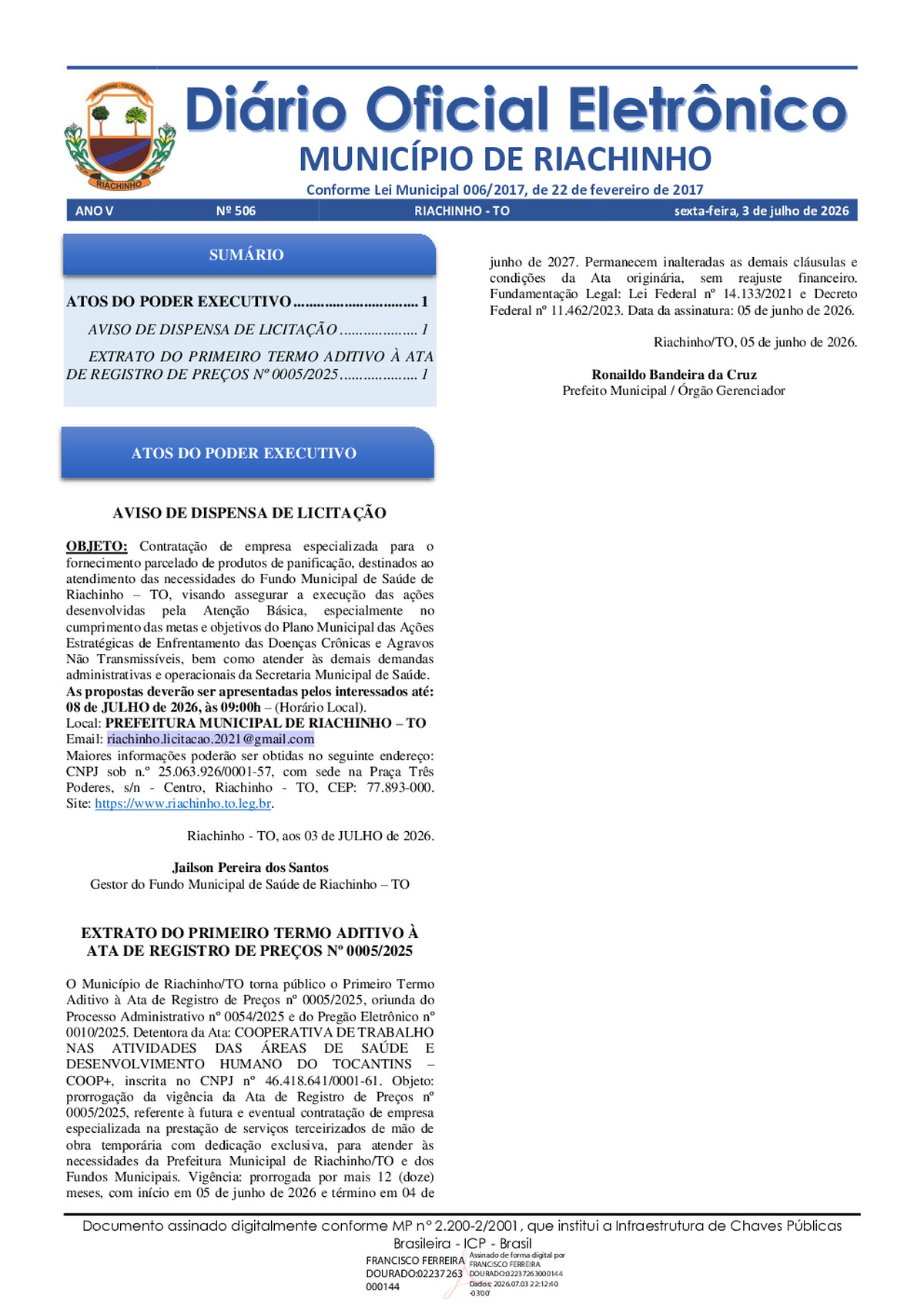 Diário Oficial N° 506