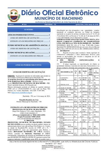 Diário Oficial - Edição 210