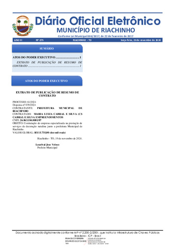 Diário Oficial - Edição 275