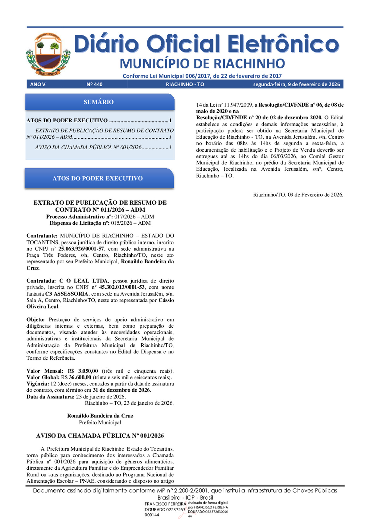 Diário Oficial - Edição 440