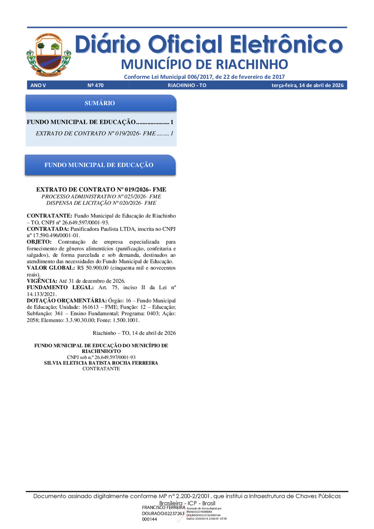 Diário Oficial N° 470